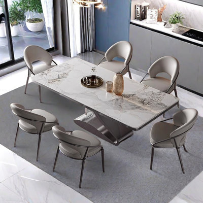 Modern simple rectangular home dining table sets