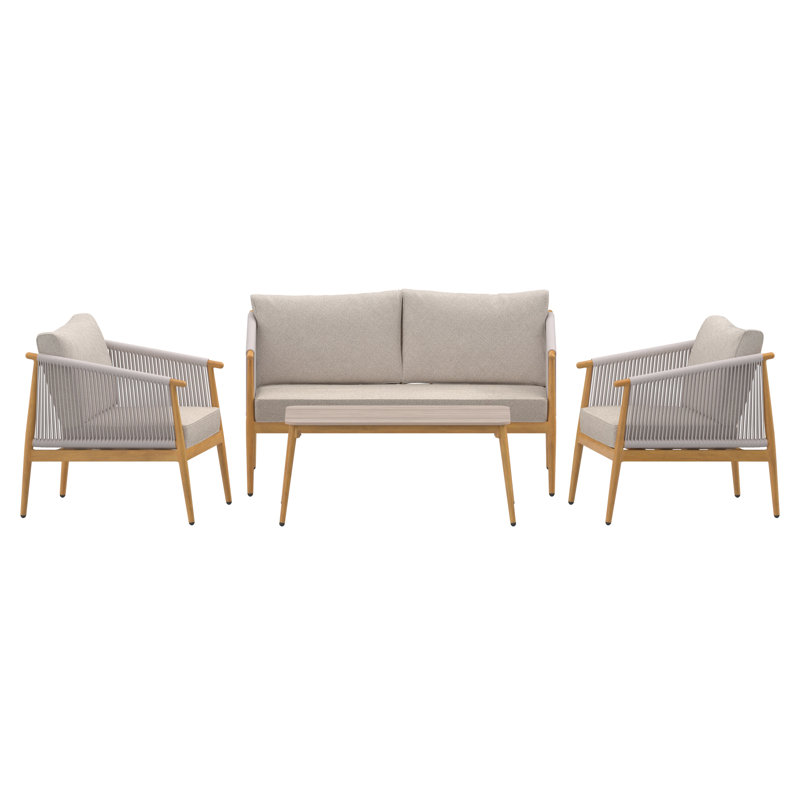 282cm Wide Straight Patio Sofa with Cushions