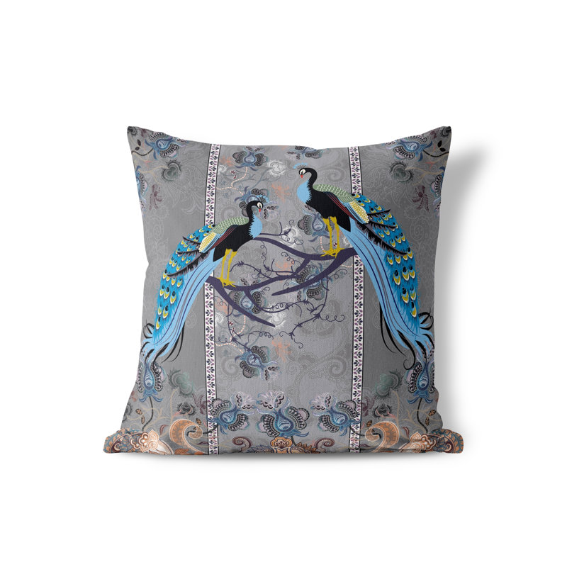 Housse et insert de coussin décoratif en polyester, 18 po x 18 po, gris