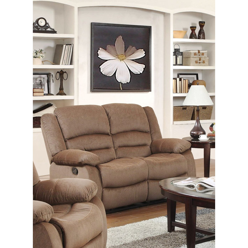 Dedmond 58" Pillow Top Arm Reclining Loveseat, Light Brown