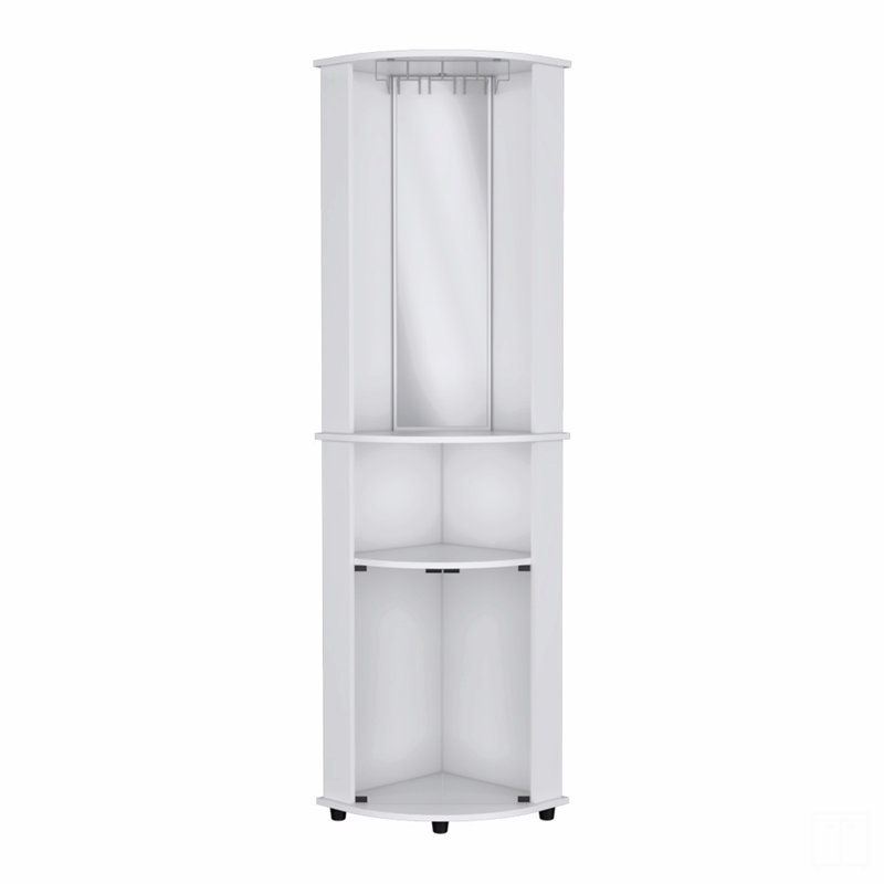 Corner Bar Cabinet, White