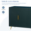 Meuble télé avec armoire de rangement et design classique - bleu marine avec finition bleue