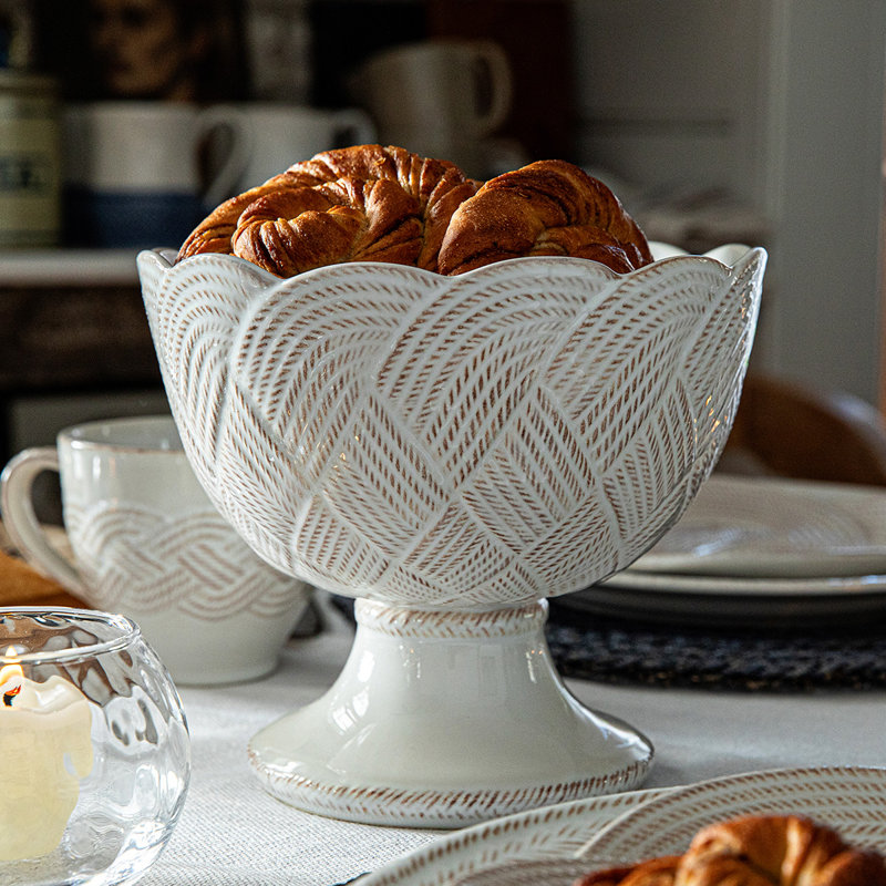 Le Panier Mystic Knot Footed Bowl, Whitewash