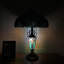 Lampe de table Simonson Tiffany vitrail vert brun et base avec ampoules DEL incluses: l 16 po x P 16 po x H 24 po
