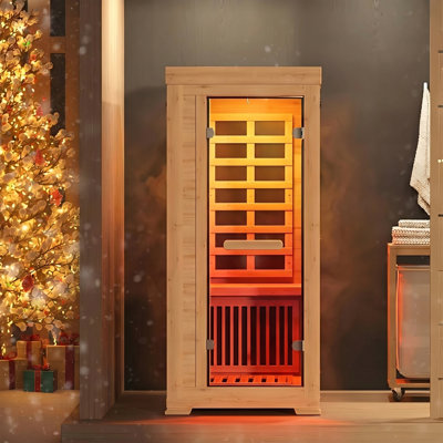 Indoor Personal Home Infrared Sauna for Relaxation 1 Person with Color Therapy and Fast Heating