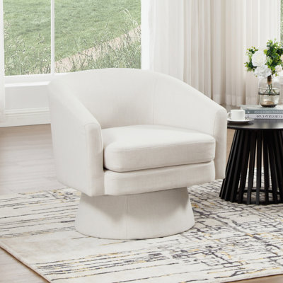 Fauteuil demi-tonneau pivotant à 360 degrés avec coussin amovible