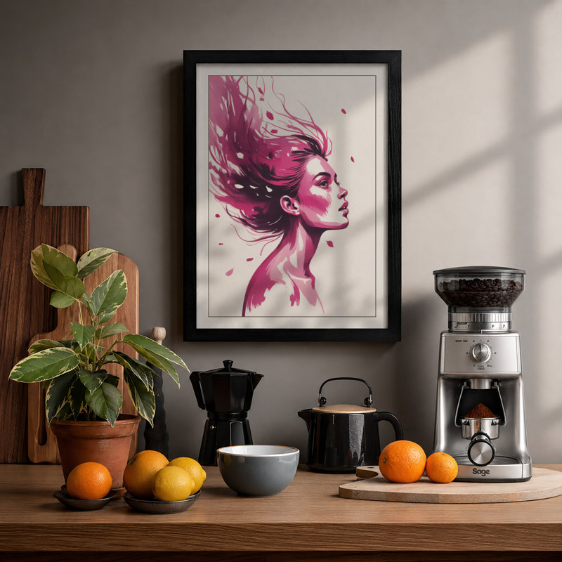 Woman in Motion Modern - Framed Print, A4 - 29.7 x 21.0 cm, Black