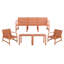 Ensemble de conversation pour patio 5 pièces - Brun abricot : 3 chaises, 2 tables basses, fini rouille, polypropylène, imperméable, montage facile, profil mince, idéal pour balcons d'appartements. Conception emboîtable.-1437737462
