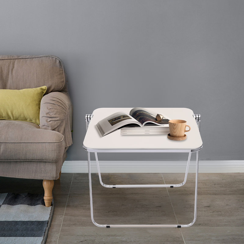 Table-plateau pliable et portative en acrylique, Blanc