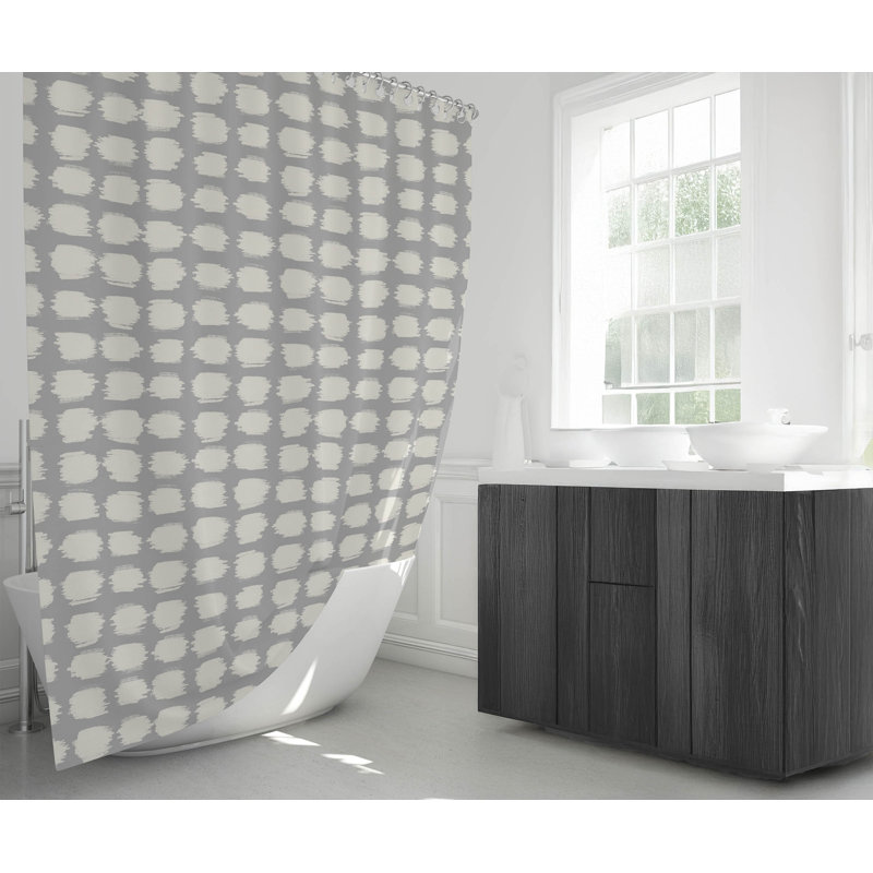 Rideau de douche ultra-mince à pois, Gris