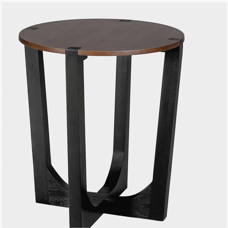Acacia Solid Wood Side Table With Circular Top, Perfect For Modern And Versatile Use