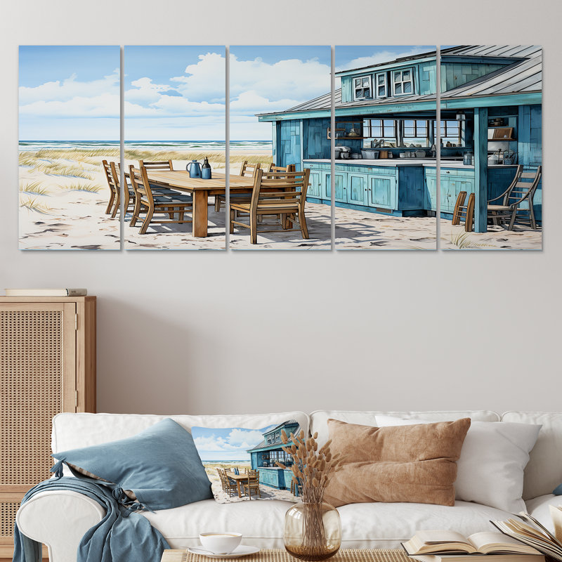 Ensemble de 5 pièces d'art mural Oceanfront Beach, H 28 po x l 60 po