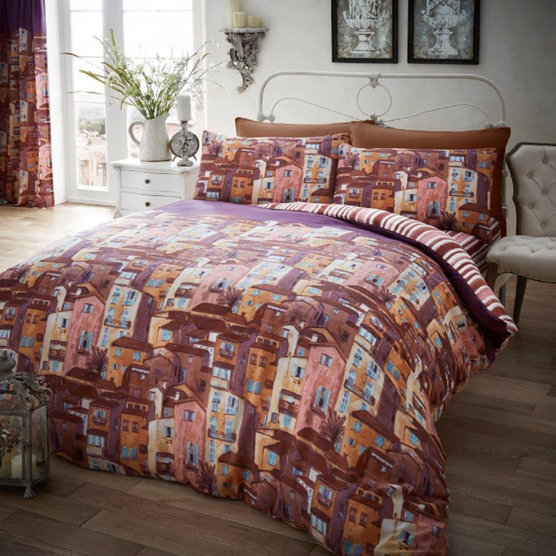 Blairsburg Microfiber Abstract Duvet Cover Set with Pillowcases Included, Double - 2 Standard Pillowcases, Brown