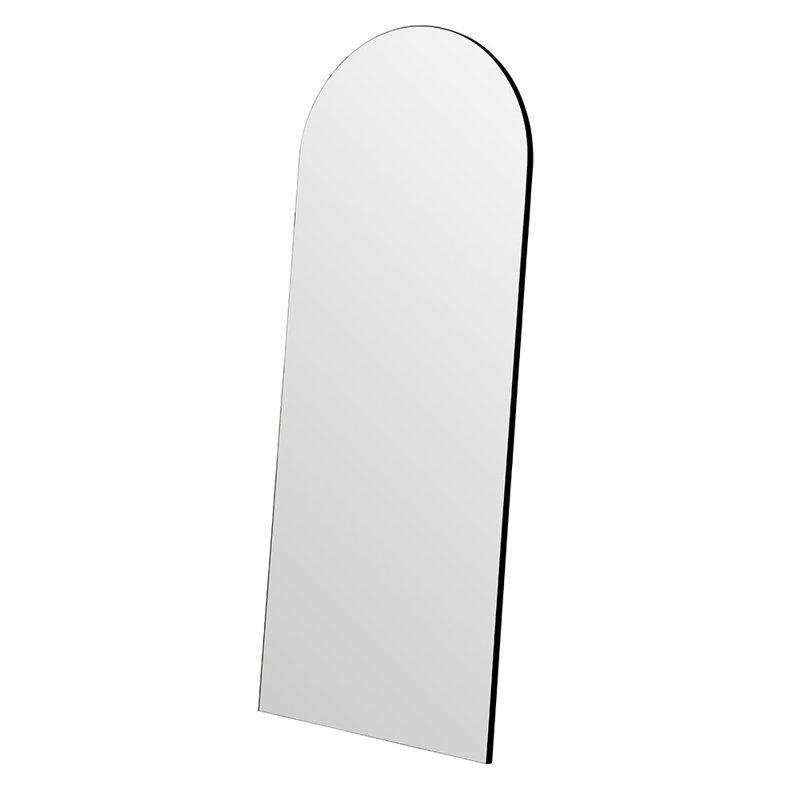 Hilderich Arched Wood Framed Full Length Mirror, Black