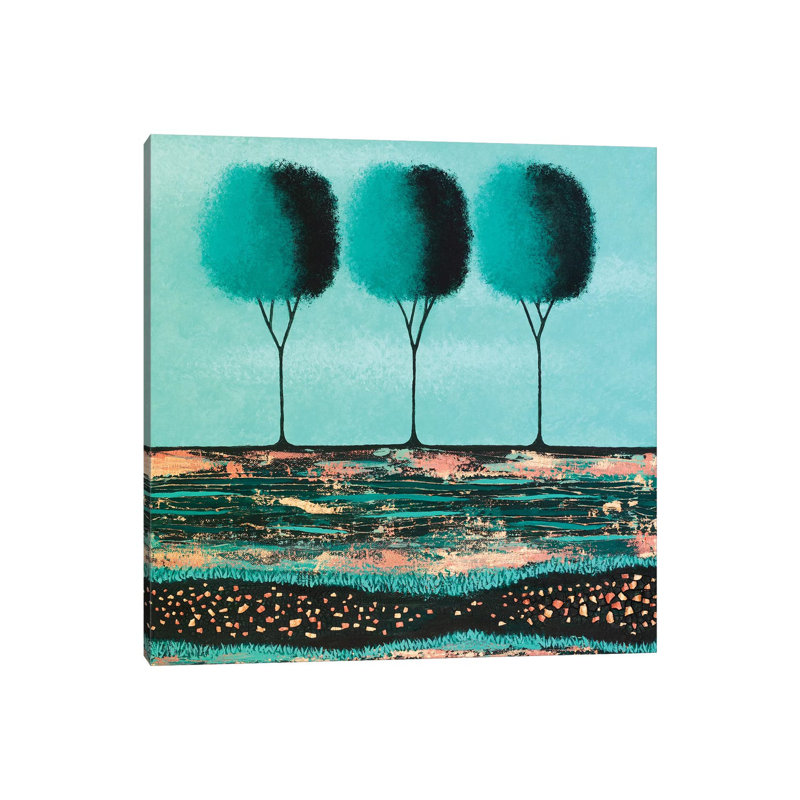 Teal Trees by Lisa Frances Judd - Wrapped Canvas Gallery-Wrapped Canvas Giclée, 45.72 cm H x 45.72 cm W x 1.91 cm D