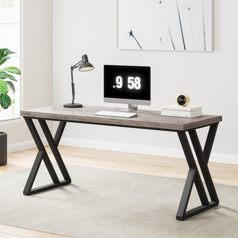 Bureau d'écriture Bricen, Gris, Noir, noir, noir, noir