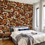 Peler et coller le papier peint mural, impression sur tissu africain, art tribal traditionnel sans couture, dessiné à la main, auto-adhésif et amovible