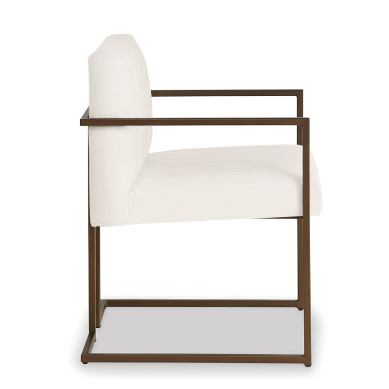 Adele Upholstered Arm Chair, Parchment Polyester
