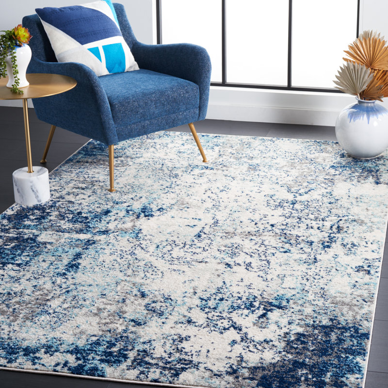 Tapis ivoire / bleu Hawkesbury, Rectangle 8 pi x 10 pi