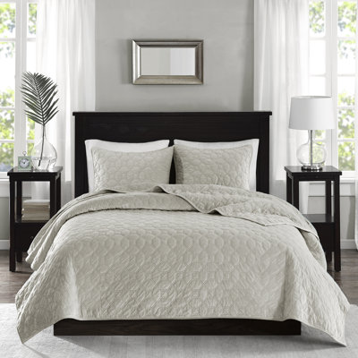 Courtepointe en velours double / grand - 3 pièces - Élégante courtepointe géométrique pour une chambre à coucher relaxante et confortable, rembourrée de coton, facile à laver et douce.