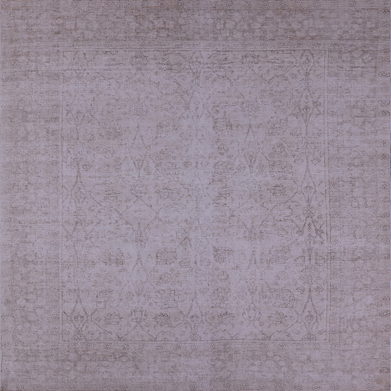 Tapis oriental gris Fostoria, Carré 6 pi