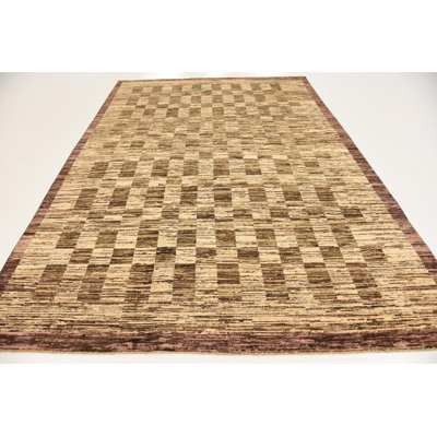 Tapis de la zone en laine 6 pi 8 po x 9 pi 6 po one-of-kind-noué la main Nash