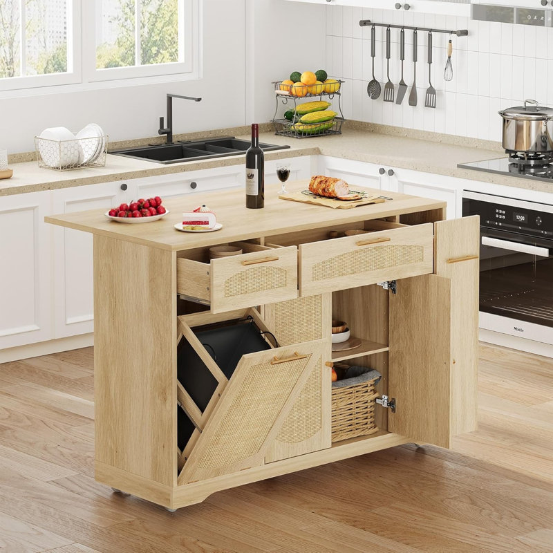 Wood Kitchen Island, Brown