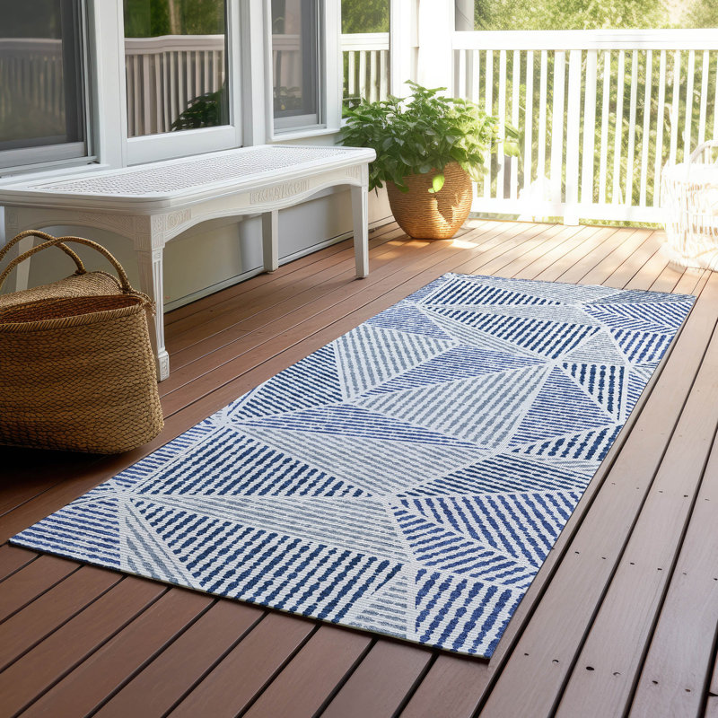 Itzayana Washable Geometric Indoor / Outdoor Rug, Runner 2'3" x 7'6"