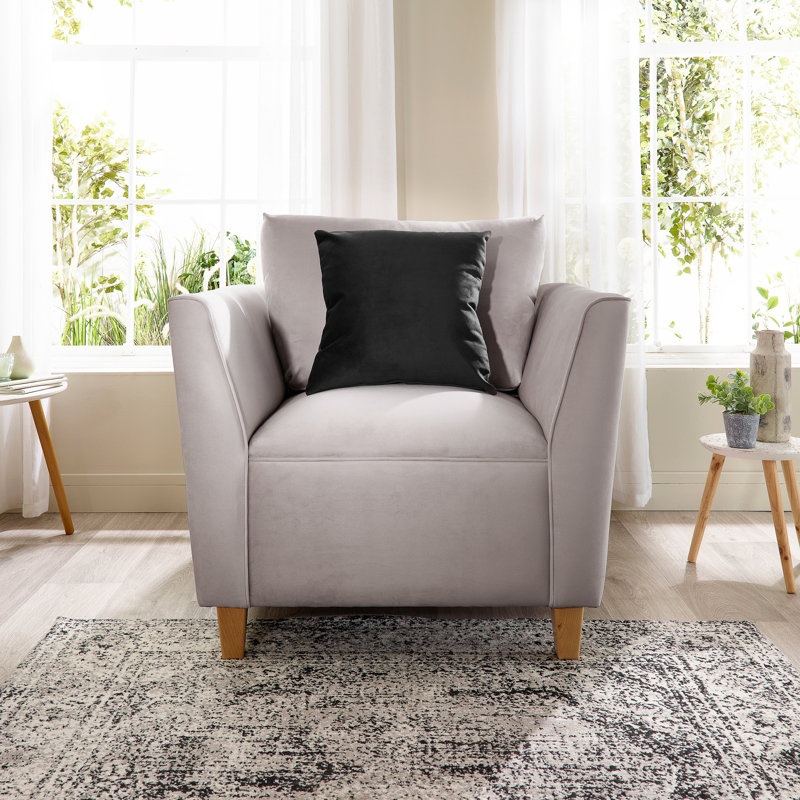 Audington Velvet Armchair, Silver