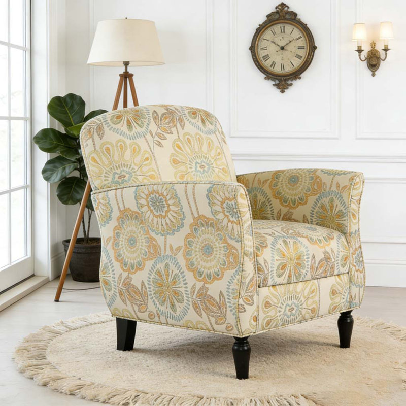 Accent Chairs, Beige+yellow