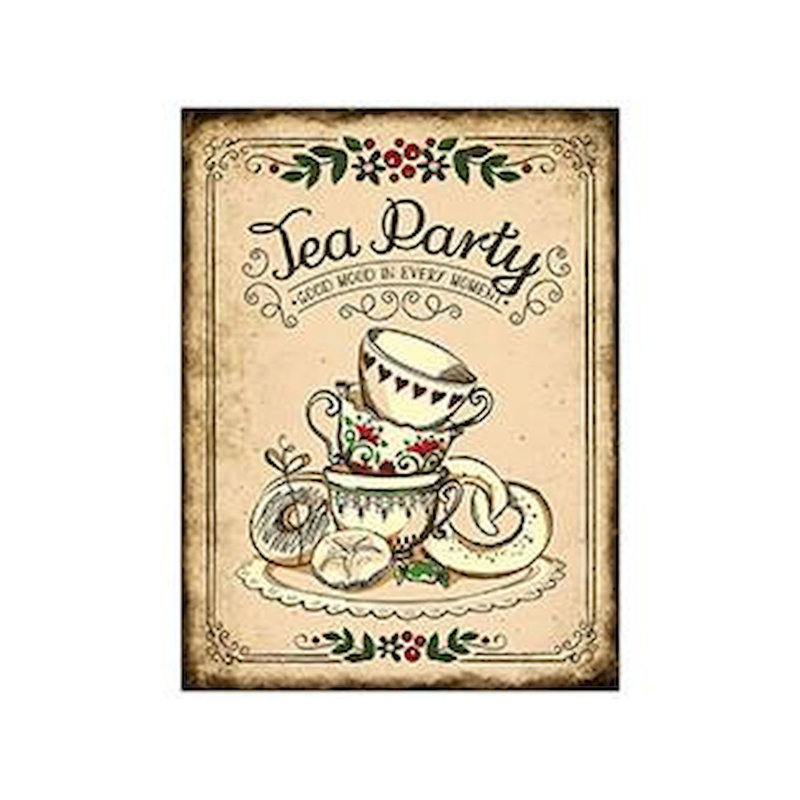 Décoration murale panneau en bois tea party