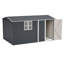 Remise de rangement extérieure 8 x 12 pi, bâtiment en acier très résistant avec fenêtre XL - Comprend des portes à charnières grises et 4 bouches d'aération pour la cour, le jardin et le patio (gris)