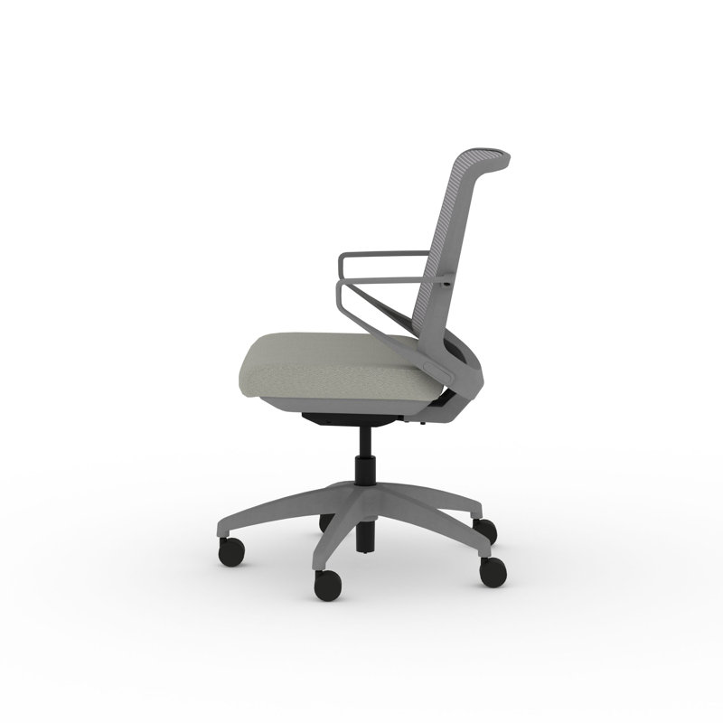 HON Cliq Task Office Chair, Weight-Activated Control, Fixed Arms, Titanium Frame, Frost, Frost, Titanium
