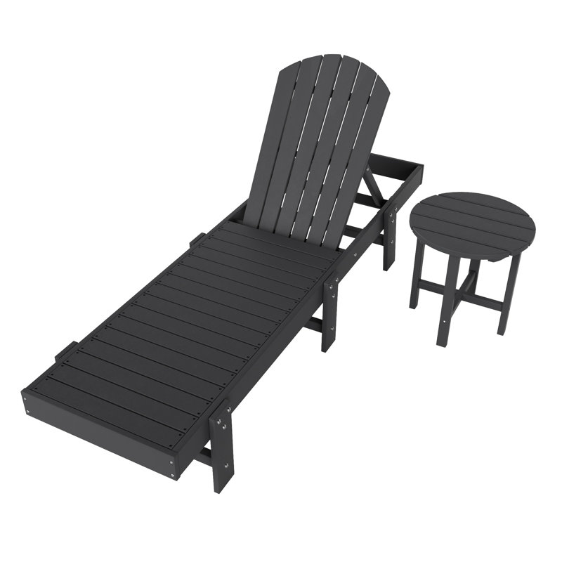 Altura Outdoor Chaise Lounge with Table, Gray