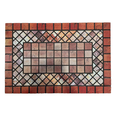 Recycled Rubber Elegant Tile Doormat