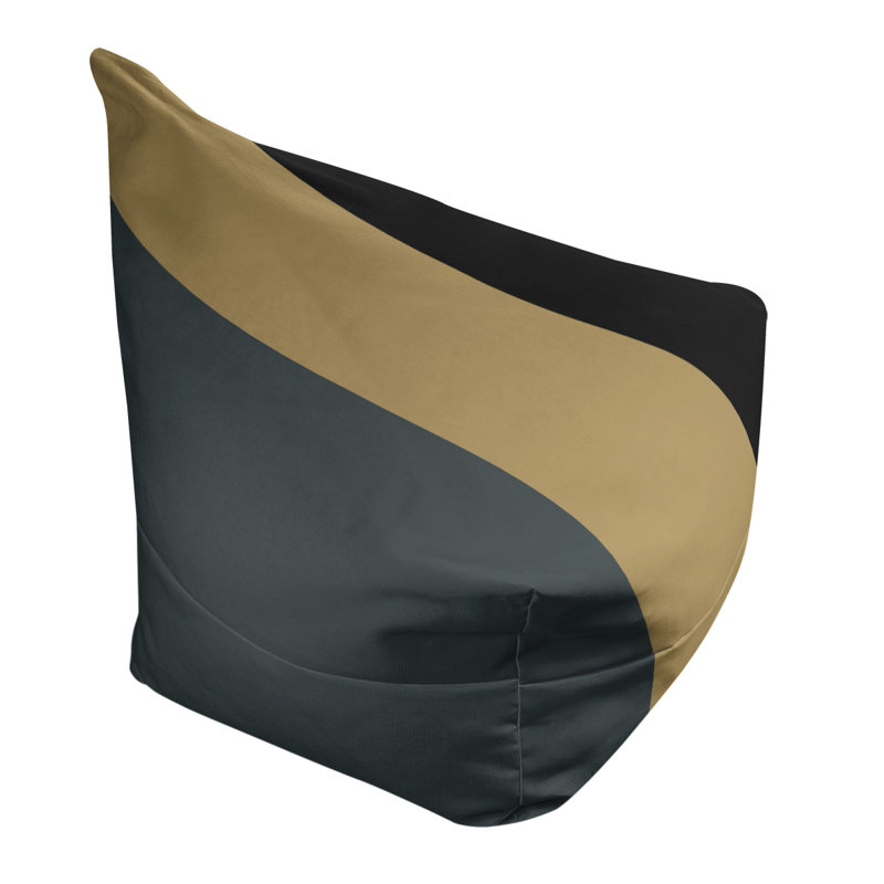 Classic Bean Bag, 30" H x 27" W x 27" D, Steel Gray/Gold/Black