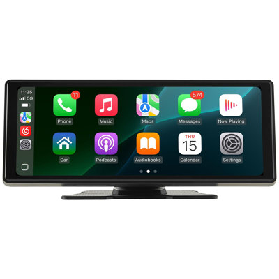 Wireless Car Stereo, 10-Inch HD Portable Radio Touch Screen Compatible with Apple CarPlay and Android Auto, CarPlay Screen for Car with Voice Control, Mirror Link, Bluetooth, GPS Navigation