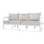 Ensemble de meubles d'extérieur 5 pièces à cadre en aluminium blanc moderne, canapé, fauteuils et table basse ronde avec coussins beiges