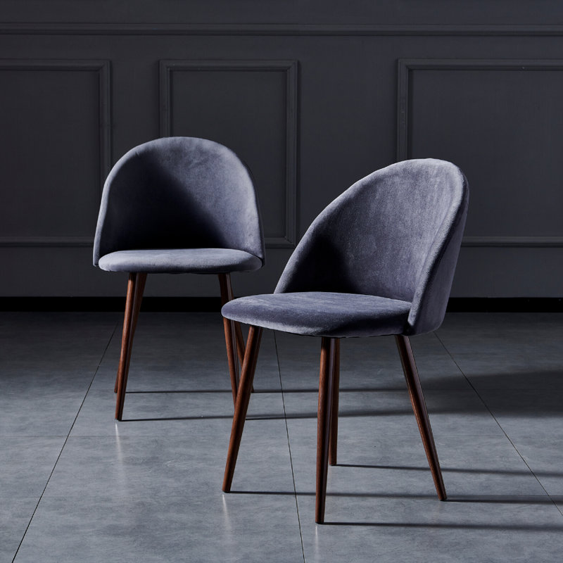 Fauteuil d'appoint en velours, gris