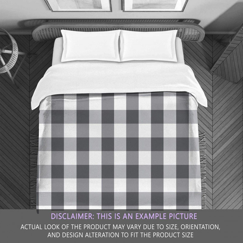 Gingham Comforter, Gray/White, King Comforter
