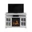 Meuble télé avec foyer électrique pour téléviseur de 50 po ou moins - Console média avec armoire de rangement, chaleur réglable et flammes DEL (blanc)