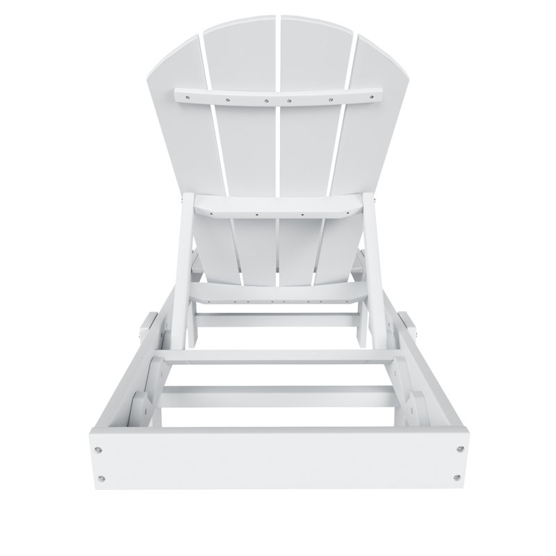 Laguna 77.6" Long Outdoor All-Weather Poly Reclining Single Chaise, White