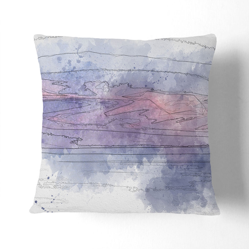 Light Clouds Sketch Cushion with Filling, Black, 40cm H x 40cm W x 15cm D