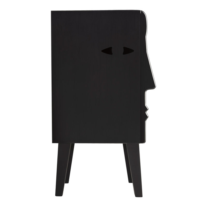 44cm W Solid Wood Bedside Table, Left Orientation
