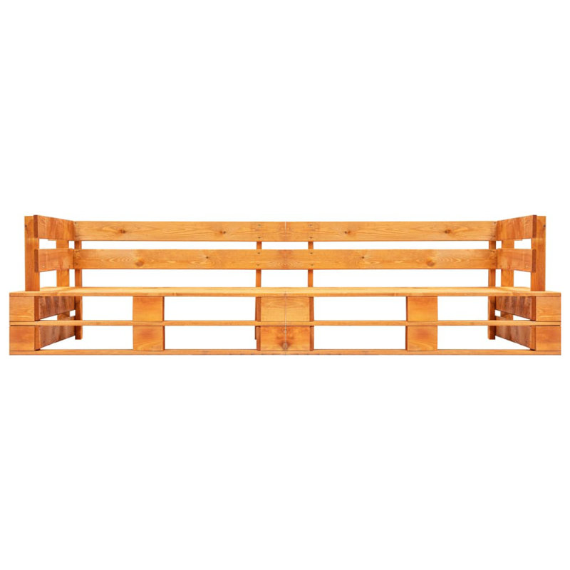 Everley Solid Wood Pine Outdoor Bench, Honey Brown