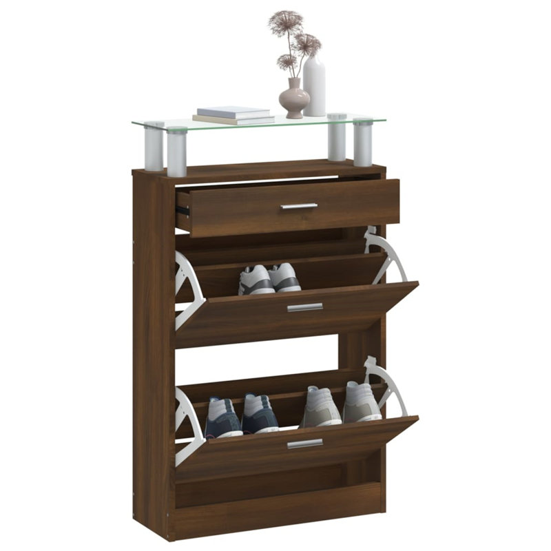 Romil 8 Pair Shoe Storage Cabinet, Brown