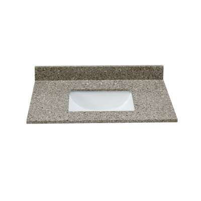 37 Inch Castle Rock Quartz Vanity Top With Sink & Backsplash