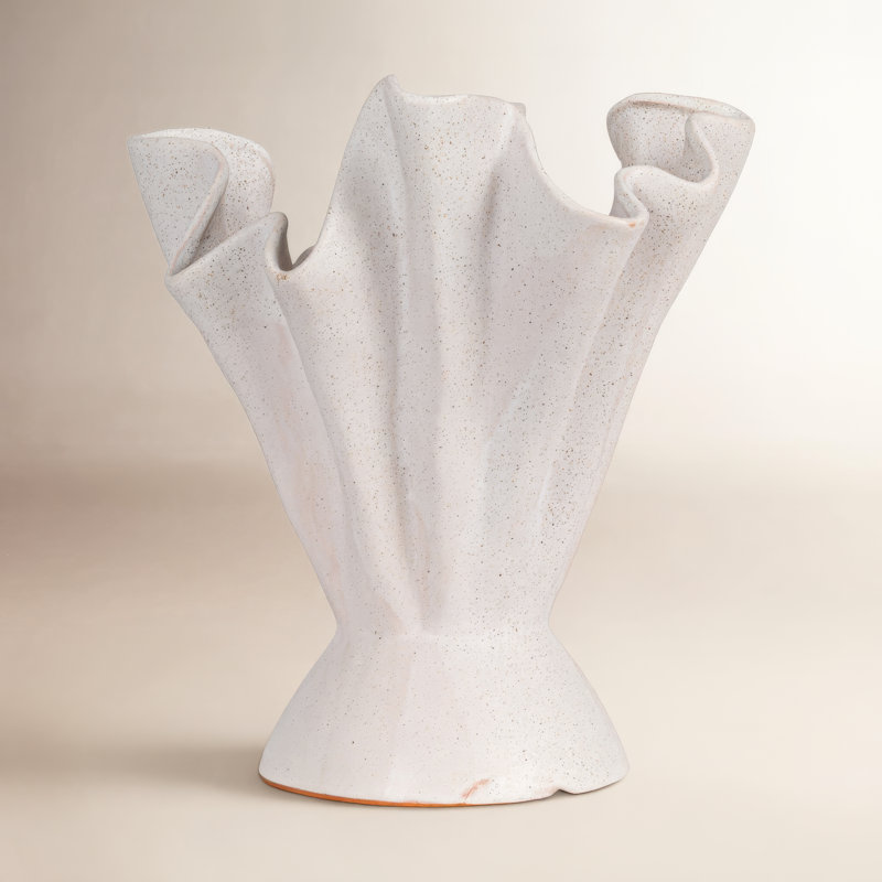 Hopewell Handmade Stoneware Table Vase, Matte Cream