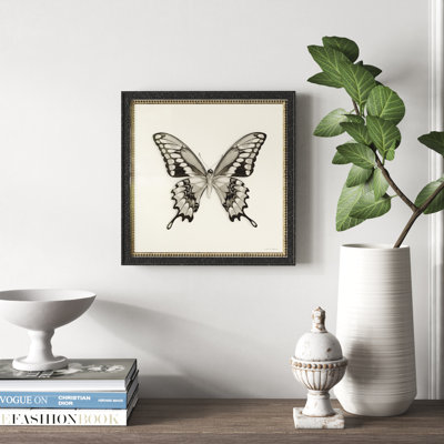 «Butterfly VI BW», reproduction d'art graphique sur papier encadré