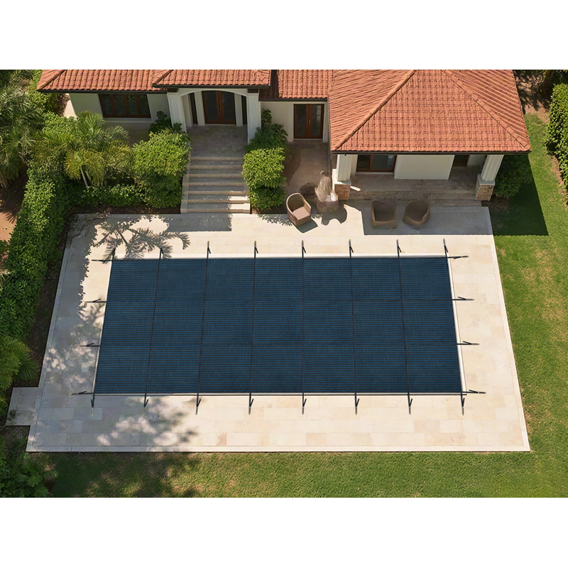 Couverture de piscine durable avec certification de sécurité et protection multifonctionnelle, Bleu